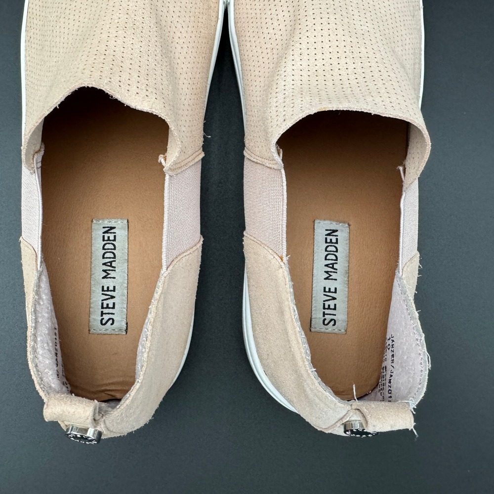 Steve Madden Women's Janzer Slip On Sneakers Pink Suede Perforated Size 10 - Picture 4 of 8